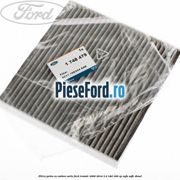 Filtru polen cu carbon activ Ford Transit 2006-2014 3.2 TDCi 200 cp SAFA, SAFB diesel