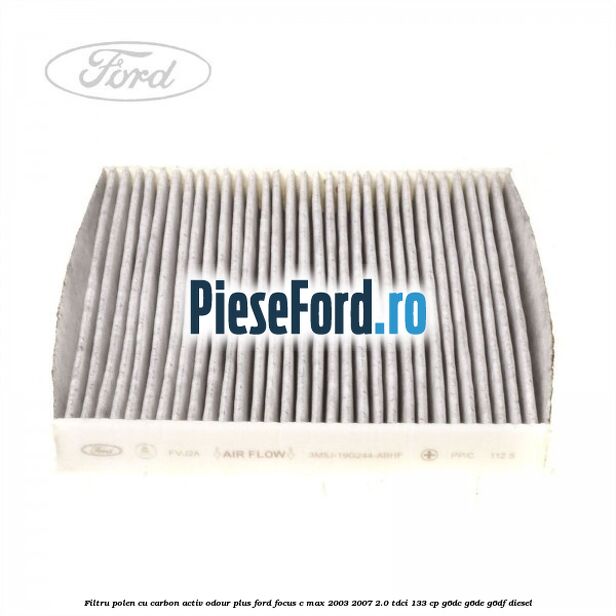 Filtru polen cu carbon activ Odour Plus Ford Focus C-Max 2003-2007 2.0 TDCi 133 cp G6DC, G6DE, G6DF diesel