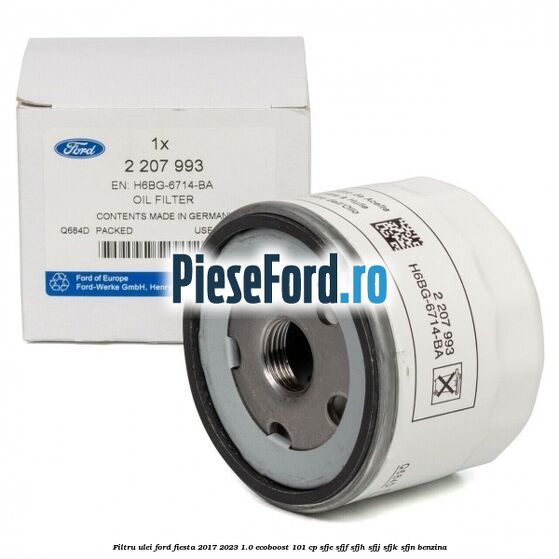 Filtru ulei Ford Fiesta 2017-2023 1.0 EcoBoost 101 cp SFJE, SFJF, SFJH, SFJJ, SFJK, SFJN benzina