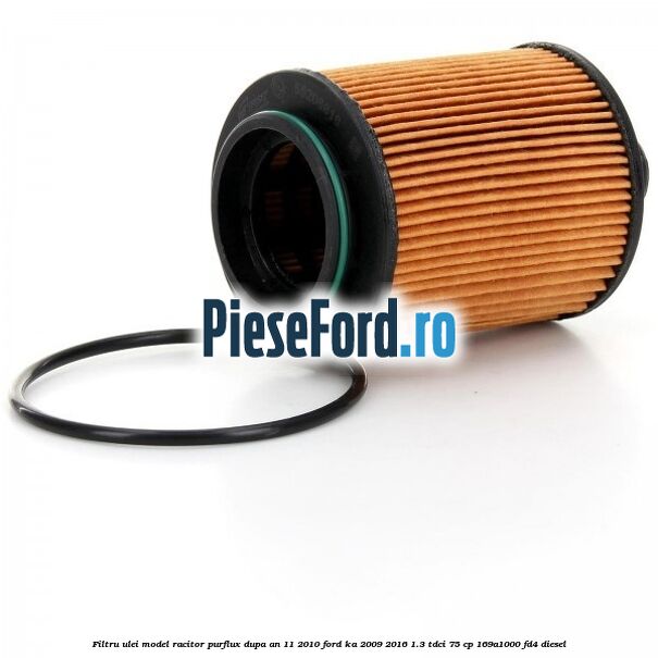 Filtru ulei model racitor Purflux dupa an 11/2010 Ford Ka 2009-2016 1.3 TDCi 75 cp 169A1000, FD4 diesel