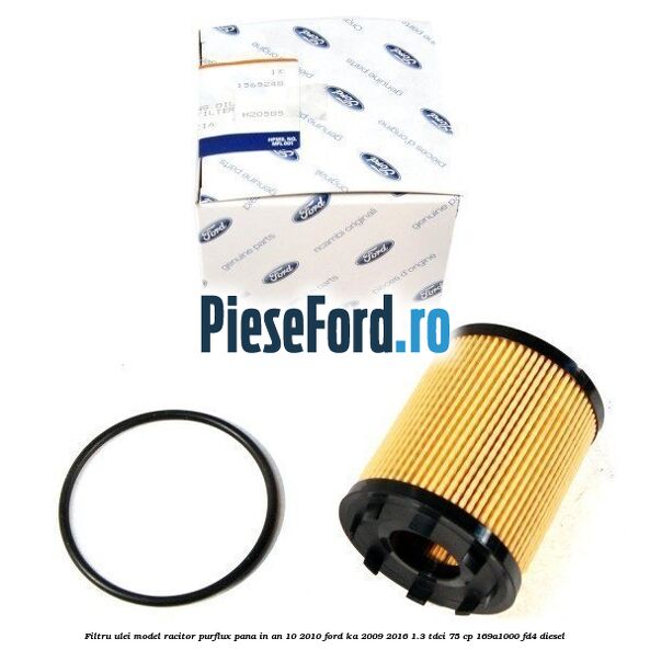 Filtru ulei model racitor Purflux pana in an 10/2010 Ford Ka 2009-2016 1.3 TDCi 75 cp