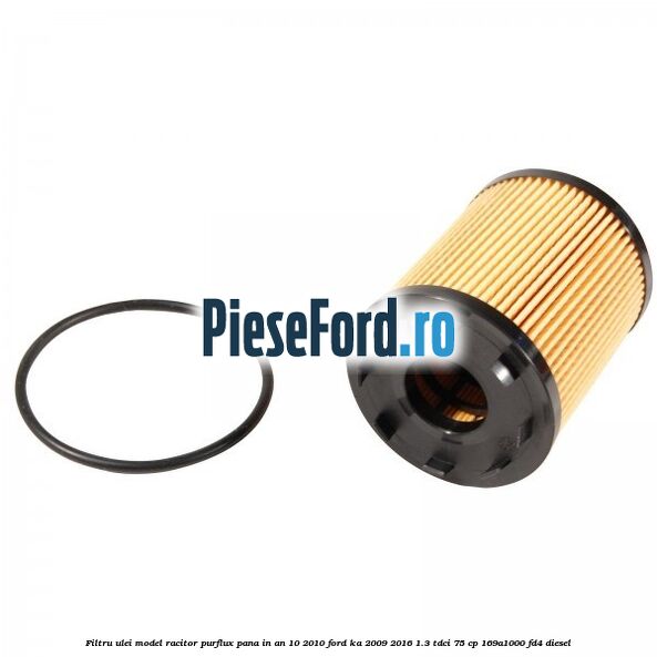 Filtru ulei model racitor Purflux pana in an 10/2010 Ford Ka 2009-2016 1.3 TDCi 75 cp 169A1000, FD4 diesel