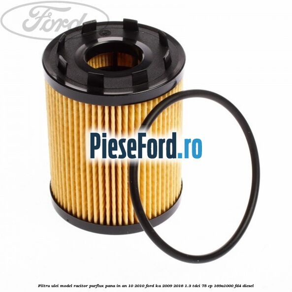 Filtru ulei model racitor Purflux pana in an 10/2010 Ford Ka 2009-2016 1.3 TDCi 75 cp 169A1000, FD4 diesel
