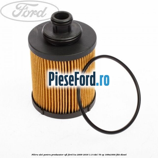 Filtru ulei pentru producator UFI Ford Ka 2009-2016 1.3 TDCi 75 cp 169A1000, FD4 diesel