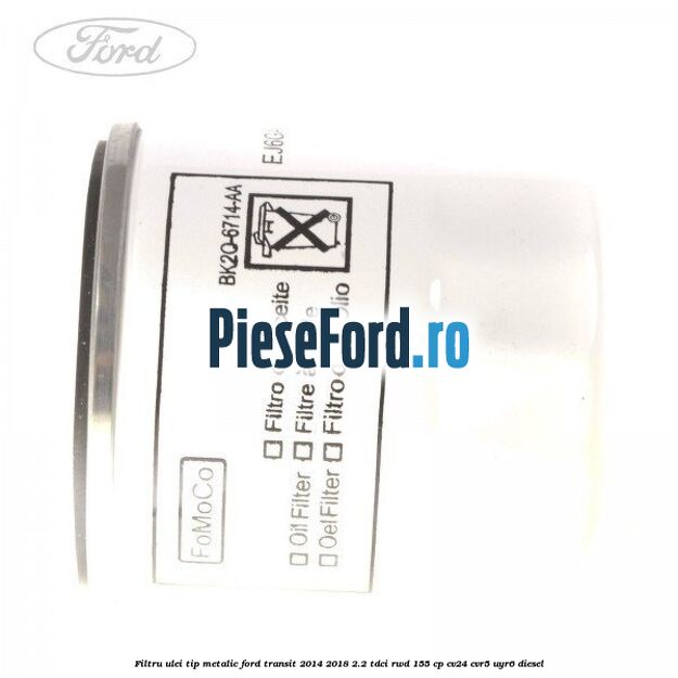 Filtru ulei, tip metalic Ford Transit 2014-2018 2.2 TDCi RWD 155 cp CV24, CVR5, UYR6 diesel