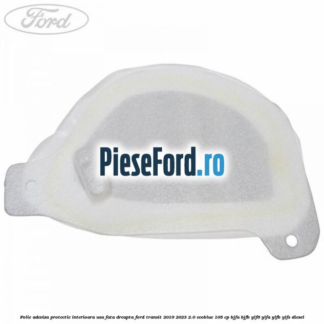 Folie adeviza protectie interioara usa fata dreapta Ford Transit 2019-2023 2.0 EcoBlue 105 cp BJFA, BJFB, YLF6, YLFA, YLFB, YLFS diesel