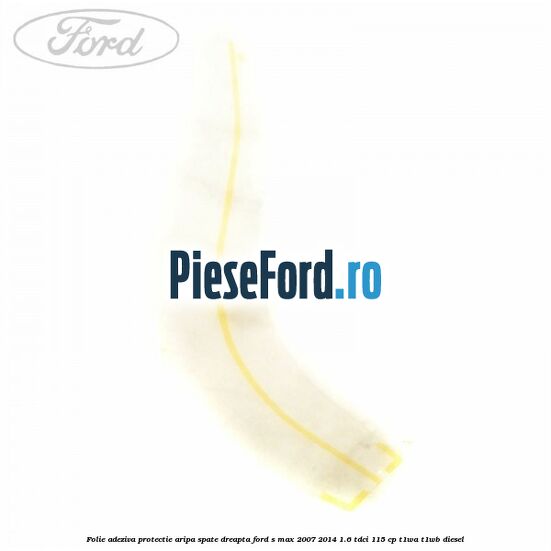 Folie adeziva protectie aripa spate dreapta Ford S-Max 2007-2014 1.6 TDCi 115 cp T1WA, T1WB diesel