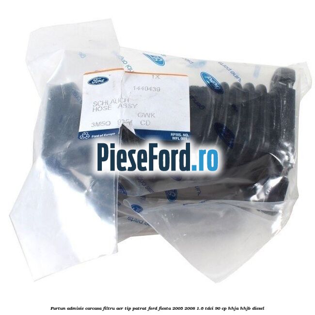 Furtun admisie carcasa filtru aer tip patrat Ford Fiesta 2005-2008 1.6 TDCi 90 cp HHJA, HHJB diesel