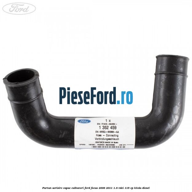 Furtun aerisire capac culbutori Ford Focus 2008-2011 1.8 TDCi 115 cp KKDA diesel