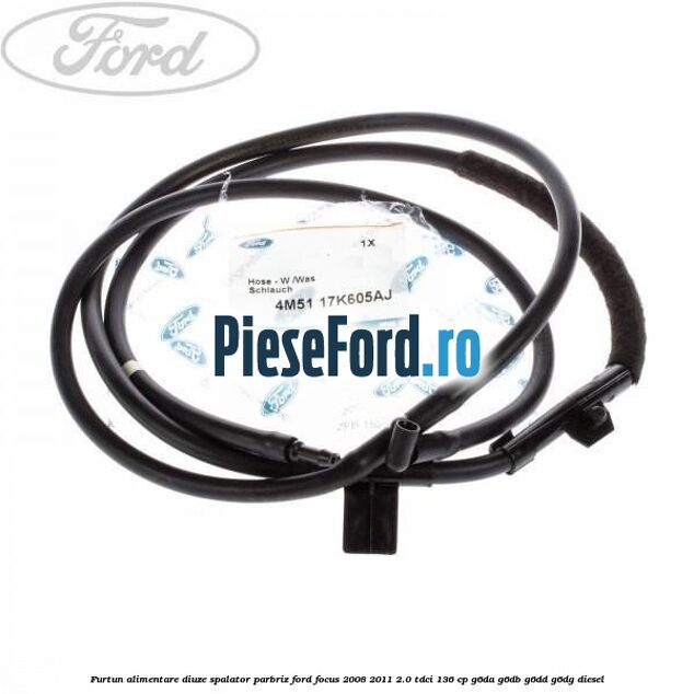 Furtun alimentare diuze spalator parbriz Ford Focus 2008-2011 2.0 TDCi 136 cp G6DA, G6DB, G6DD, G6DG diesel