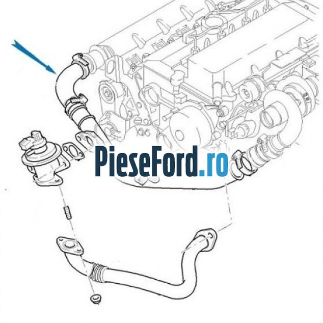 Furtun EGR galerie admisie Ford Transit 2000-2006 2.0 DI  100 cp ABFA diesel