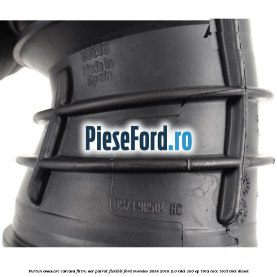 Furtun evacuare carcasa filtru aer patrat flexibil Ford Mondeo 2014-2018 2.0 TDCi 180 cp T8CA, T8CC, T8CD, T8CL diesel