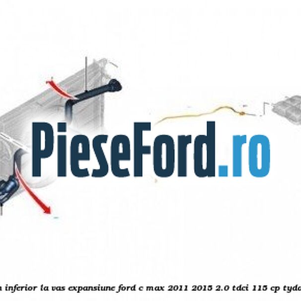 Furtun inferior la vas expansiune Ford C-Max 2011-2015 2.0 TDCi 115 cp TYDA diesel