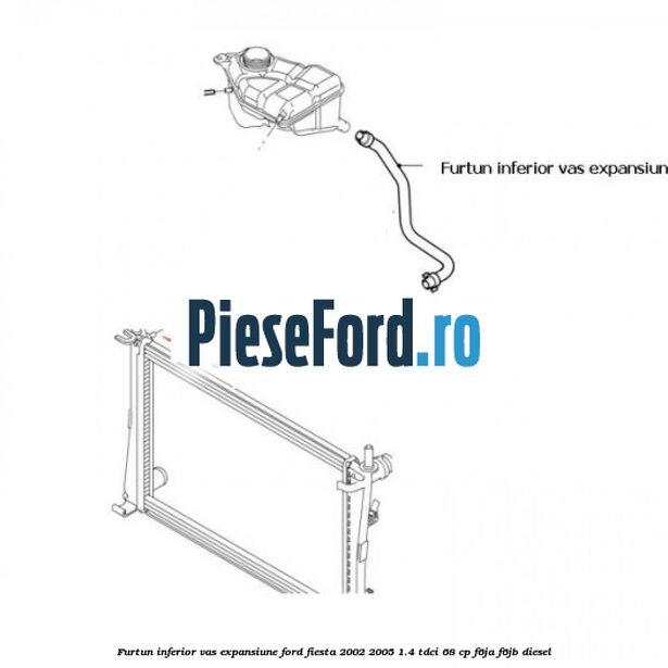 Furtun inferior vas expansiune Ford Fiesta 2002-2005 1.4 TDCi 68 cp Furtun inferior vas expansiune Ford Fiesta 2002-2005 1.4 TDCi 68 cp F6JA, F6JB diesel