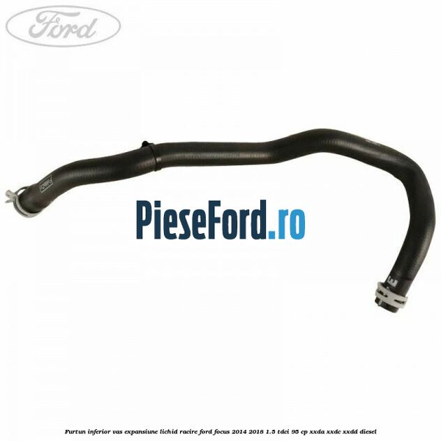 Furtun inferior vas expansiune lichid racire Ford Focus 2014-2018 1.5 TDCi 95 cp XXDA, XXDC, XXDD diesel