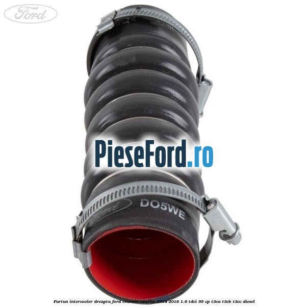 Furtun intercooler dreapta Ford Tourneo Courier 2014-2018 1.6 TDCi 95 cp T3CA, T3CB, T3CC diesel