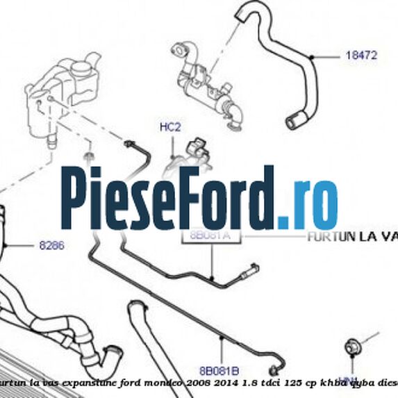 Furtun la vas expansiune Ford Mondeo 2008-2014 1.8 TDCi 125 cp Furtun la vas expansiune Ford Mondeo 2008-2014 1.8 TDCi 125 cp KHBA, QYBA diesel