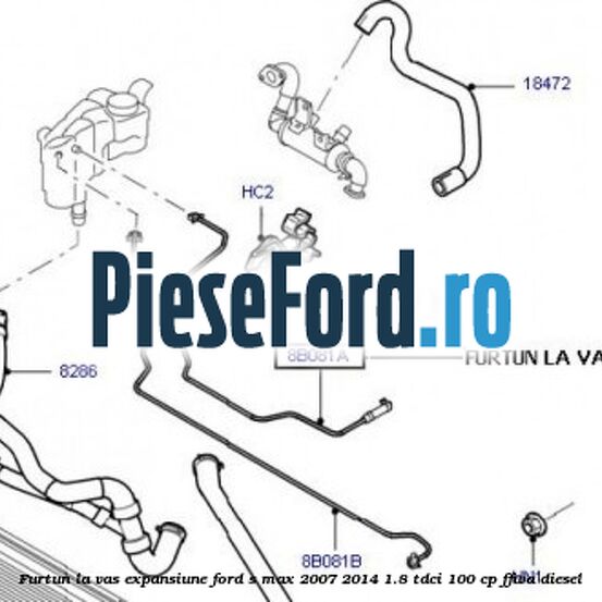 Furtun la vas expansiune Ford S-Max 2007-2014 1.8 TDCi 100 cp FFWA diesel