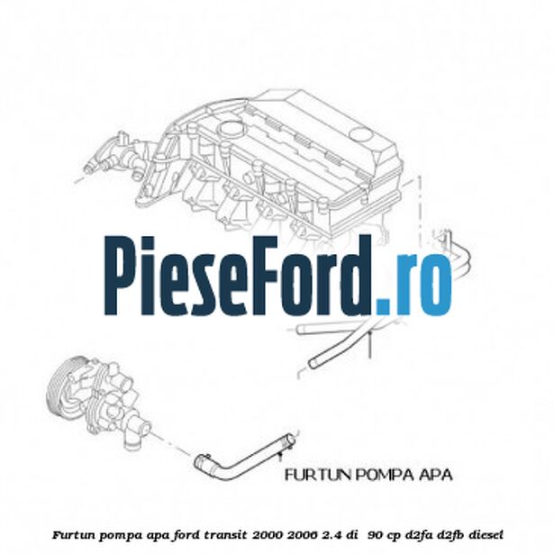 Furtun pompa apa Ford Transit 2000-2006 2.4 DI  90 cp D2FA, D2FB diesel
