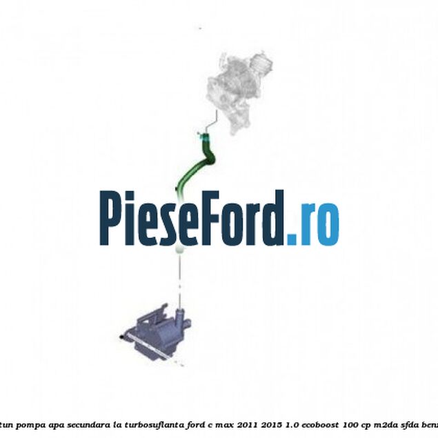 Furtun pompa apa secundara, la turbosuflanta Ford C-Max 2011-2015 1.0 EcoBoost 100 cp M2DA, SFDA benzina