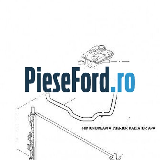 Furtun radiator apa inferior dreapta Ford C-Max 2007-2011 1.6 TDCi 101 cp G8DC, MTDA diesel
