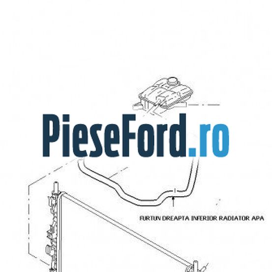 Furtun radiator apa inferior dreapta Ford Focus C-Max 2003-2007 1.6 TDCi 109 cp G8DA, G8DB, G8DD, G8DE, G8DF diesel