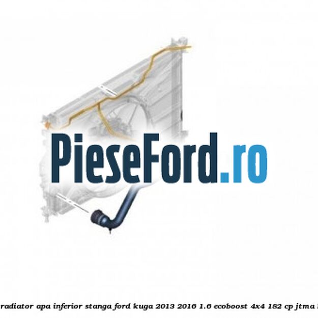 Furtun radiator apa inferior, stanga Ford Kuga 2013-2016 1.6 EcoBoost 4x4 182 cp JTMA benzina