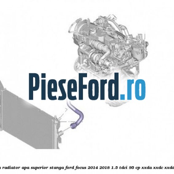 Furtun radiator apa superior stanga Ford Focus 2014-2018 1.5 TDCi 95 cp XXDA, XXDC, XXDD diesel