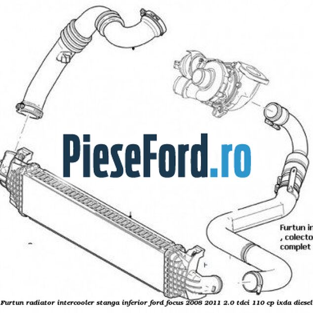 Furtun radiator intercooler stanga inferior Ford Focus 2008-2011 2.0 TDCi 110 cp Furtun radiator intercooler stanga inferior Ford Focus 2008-2011 2.0 TDCi 110 cp IXDA diesel