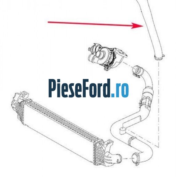 Furtun radiator intercooler stanga superior Ford Focus 2004-2007 2.0 TDCi 136 cp G6DA, G6DB, G6DD, G6DG diesel