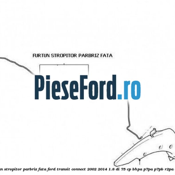 Furtun stropitor parbriz fata Ford Transit Connect 2002-2014 1.8 Di 75 cp BHPA, P7PA, P7PB, R2PA diesel