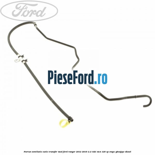 Furtun ventilatie cutie transfer 4WD Ford Ranger 2012-2015 2.2 TDCi 4x4 125 cp ENQW, GBVAJQW diesel