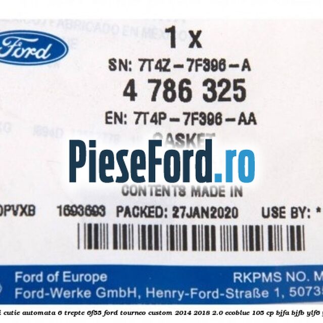 Garnitura baie ulei cutie automata 6 trepte 6F55 Ford Tourneo Custom 2014-2018 2.0 EcoBlue 105 cp BJFA, BJFB, YLF6, YLFA, YLFB, YLFS diesel