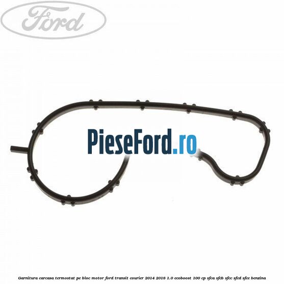 Garnitura carcasa termostat pe bloc motor Ford Transit Courier 2014-2018 1.0 EcoBoost 100 cp SFCA, SFCB, SFCC, SFCD, SFCE benzina