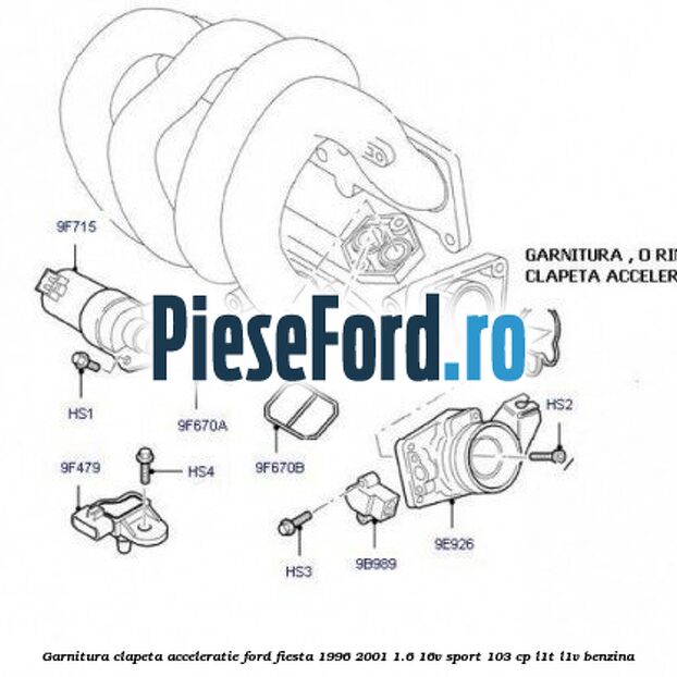 Garnitura clapeta acceleratie Ford Fiesta 1996-2001 1.6 16V Sport 103 cp L1T, L1V benzina