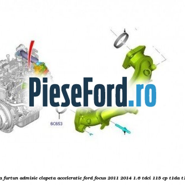 Garnitura, furtun admisie clapeta acceleratie Ford Focus 2011-2014 1.6 TDCi 115 cp T1DA, T1DB diesel