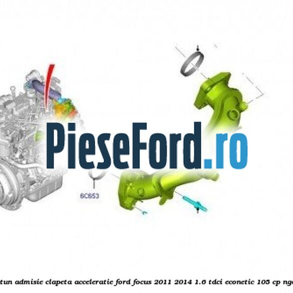 Garnitura, furtun admisie clapeta acceleratie Ford Focus 2011-2014 1.6 TDCi ECOnetic 105 cp NGDA, NGDB diesel
