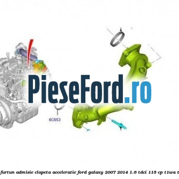 Garnitura, furtun admisie clapeta acceleratie Ford Galaxy 2007-2014 1.6 TDCi 115 cp T1WA, T1WB diesel