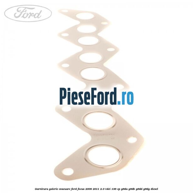 Garnitura galerie evacuare Ford Focus 2008-2011 2.0 TDCi 136 cp G6DA, G6DB, G6DD, G6DG diesel