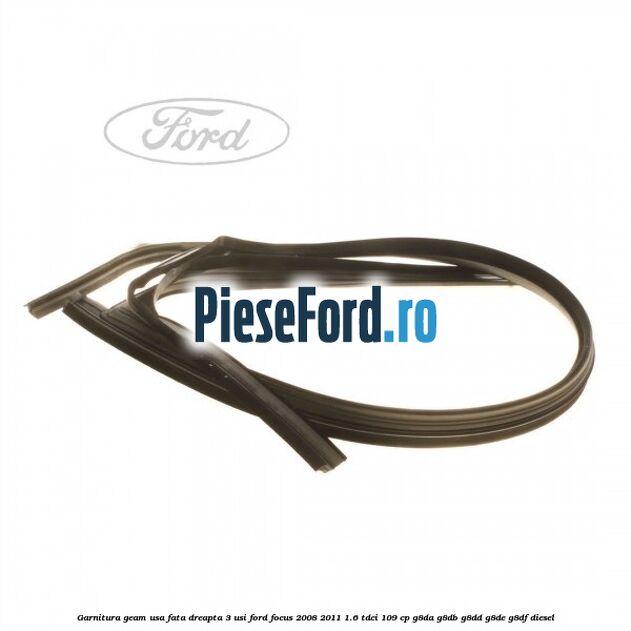 Garnitura geam usa fata dreapta 3 usi Ford Focus 2008-2011 1.6 TDCi 109 cp G8DA, G8DB, G8DD, G8DE, G8DF diesel