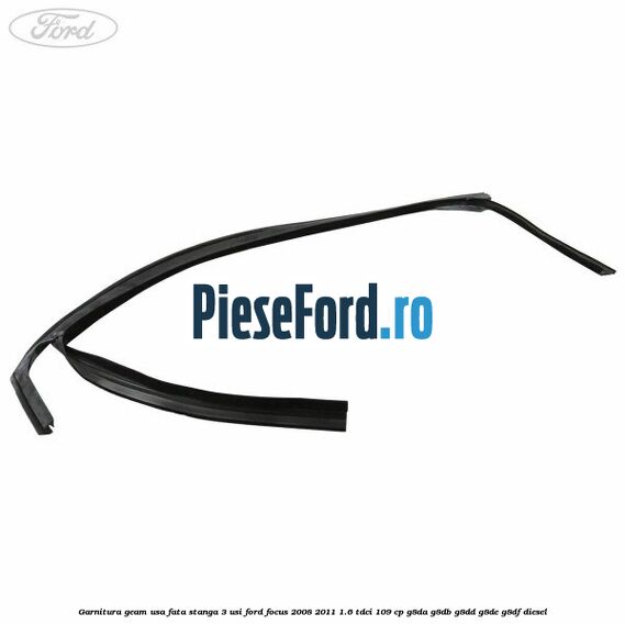 Garnitura geam usa fata stanga 3 usi Ford Focus 2008-2011 1.6 TDCi 109 cp G8DA, G8DB, G8DD, G8DE, G8DF diesel