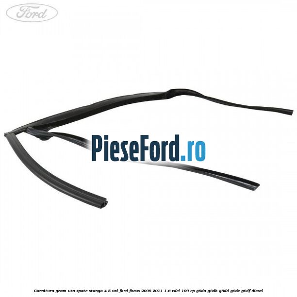 Garnitura geam usa spate stanga 4/5 usi Ford Focus 2008-2011 1.6 TDCi 109 cp G8DA, G8DB, G8DD, G8DE, G8DF diesel