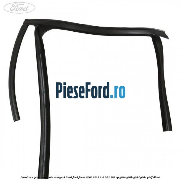 Garnitura geam usa spate stanga 4/5 usi Ford Focus 2008-2011 1.6 TDCi 109 cp G8DA, G8DB, G8DD, G8DE, G8DF diesel