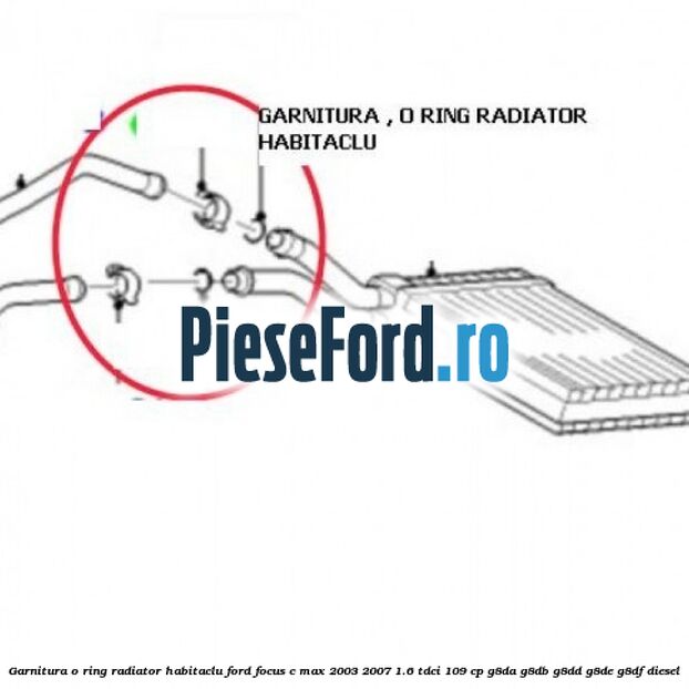 Garnitura, o ring radiator habitaclu Ford Focus C-Max 2003-2007 1.6 TDCi 109 cp Garnitura, o ring radiator habitaclu Ford Focus C-Max 2003-2007 1.6 TDCi 109 cp G8DA, G8DB, G8DD, G8DE, G8DF diesel