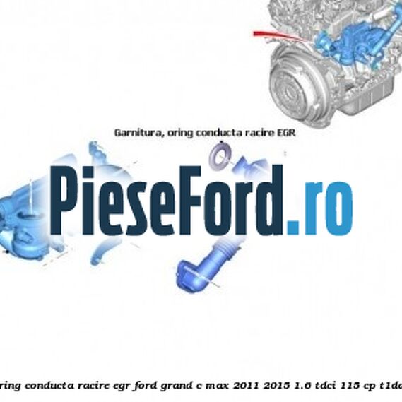 Garnitura oring conducta racire EGR Ford Grand C-Max 2011-2015 1.6 TDCi 115 cp T1DA, T1DB diesel
