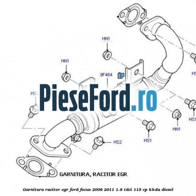 Garnitura racitor EGR Ford Focus 2008-2011 1.8 TDCi 115 cp KKDA diesel