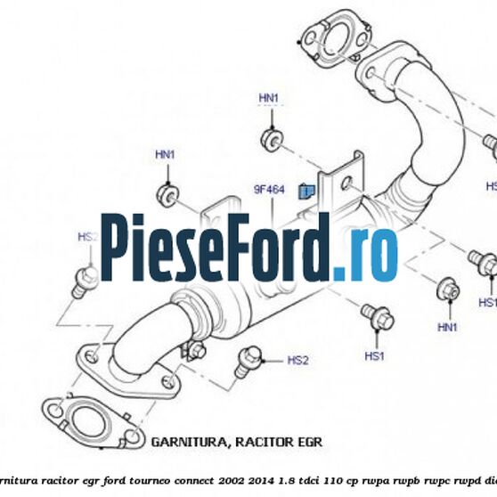 Garnitura racitor EGR Ford Tourneo Connect 2002-2014 1.8 TDCi 110 cp RWPA, RWPB, RWPC, RWPD diesel