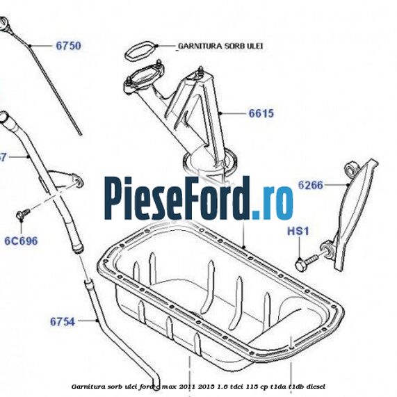 Garnitura sorb ulei Ford C-Max 2011-2015 1.6 TDCi 115 cp T1DA, T1DB diesel