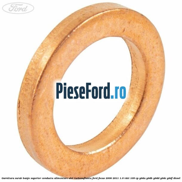 Garnitura surub banjo superior conducta alimentare ulei turbosuflanta Ford Focus 2008-2011 1.6 TDCi 109 cp G8DA, G8DB, G8DD, G8DE, G8DF diesel
