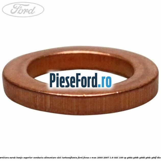 Garnitura surub banjo superior conducta alimentare ulei turbosuflanta Ford Focus C-Max 2003-2007 1.6 TDCi 109 cp G8DA, G8DB, G8DD, G8DE, G8DF diesel